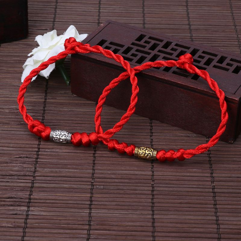 Glitter Handmade Chinese Feng Shui Lucky Kabbalah Red String Bracelets Tibetan Jewelry