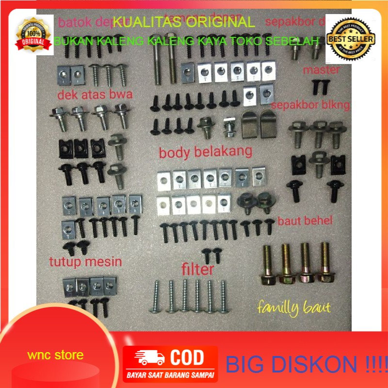 Baut lengkap full body motor beat fi