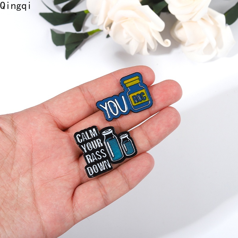 Bros Pin Enamel Desain Kartun Botol Kopi Tulisan Quotes Untuk Aksesoris