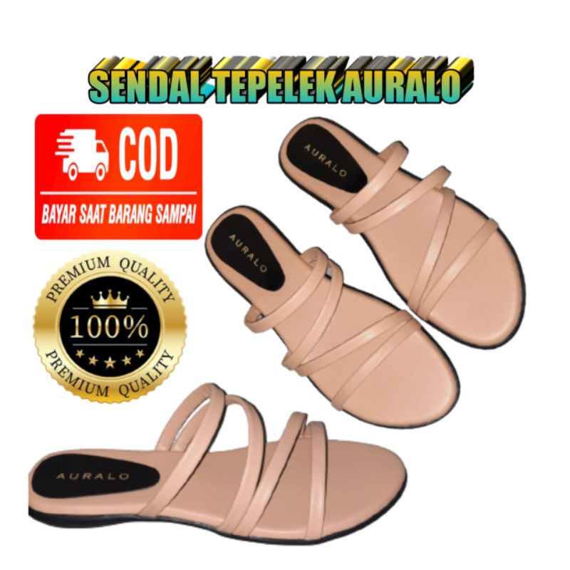 AURALO SANDAL FLAT WANITA TERBARU KEKINIAN  SANDAL FLAT AURALO THE BEST QUALITY PREMIUM SANDAL SANTAI SANDAL PESTA