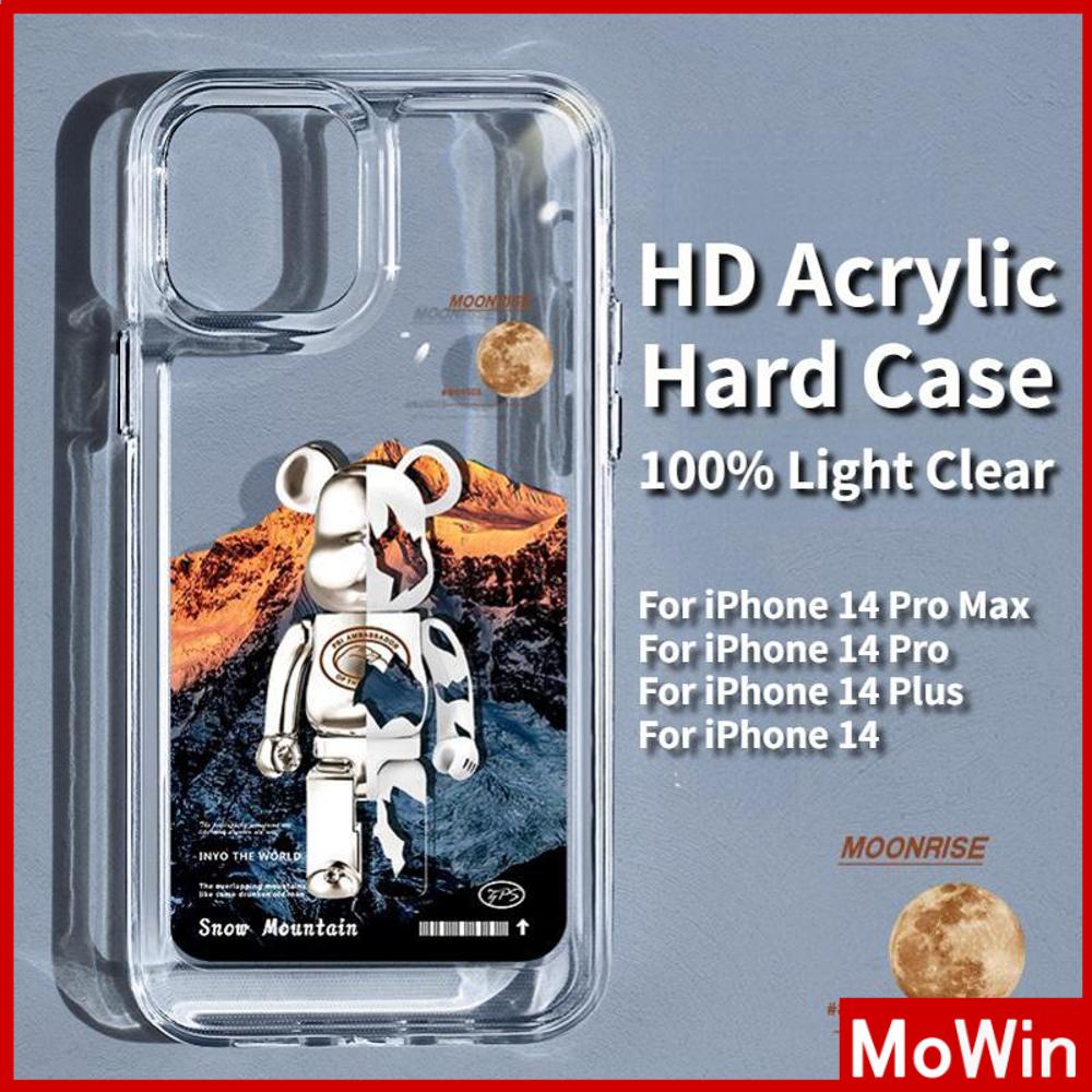 iPhone Case HD Acrylic Hard Case High Clear Metal Button Protection Camera Shockproof Iceberg Bear Compatible with iPhone 14 Pro Max 14 Plus 13 Pro Max 12 Pro Max 11 XR 7Plus