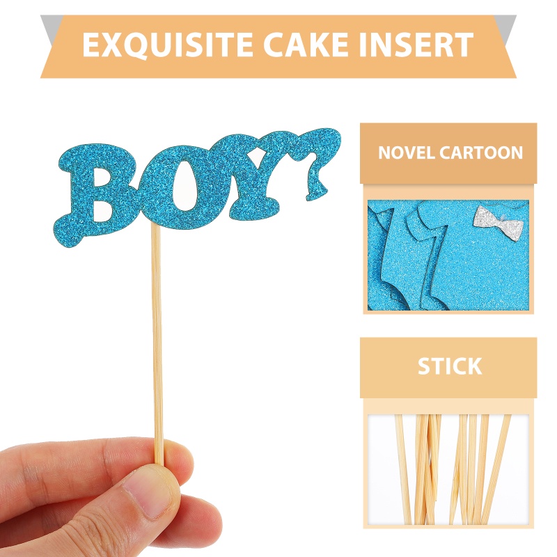 12pcs / set Topper Kue Desain Pakaian Bayi Laki-Laki / Perempuan Untuk Dekorasi Baby Shower / Ulang Tahun