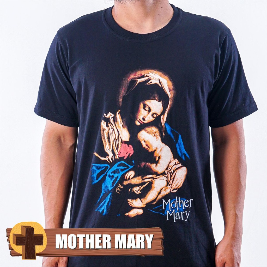 MOTHER MARY, Kaos Bunda Maria , Baju Rohani Katolik, Baju Rohani Kristen, Kaos Rohani Mother Mary