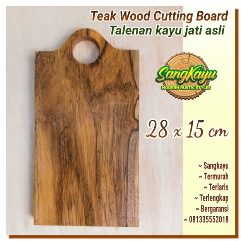 Talenan kayu jati 28x15 teak wood wooden cutting board talenan kayu