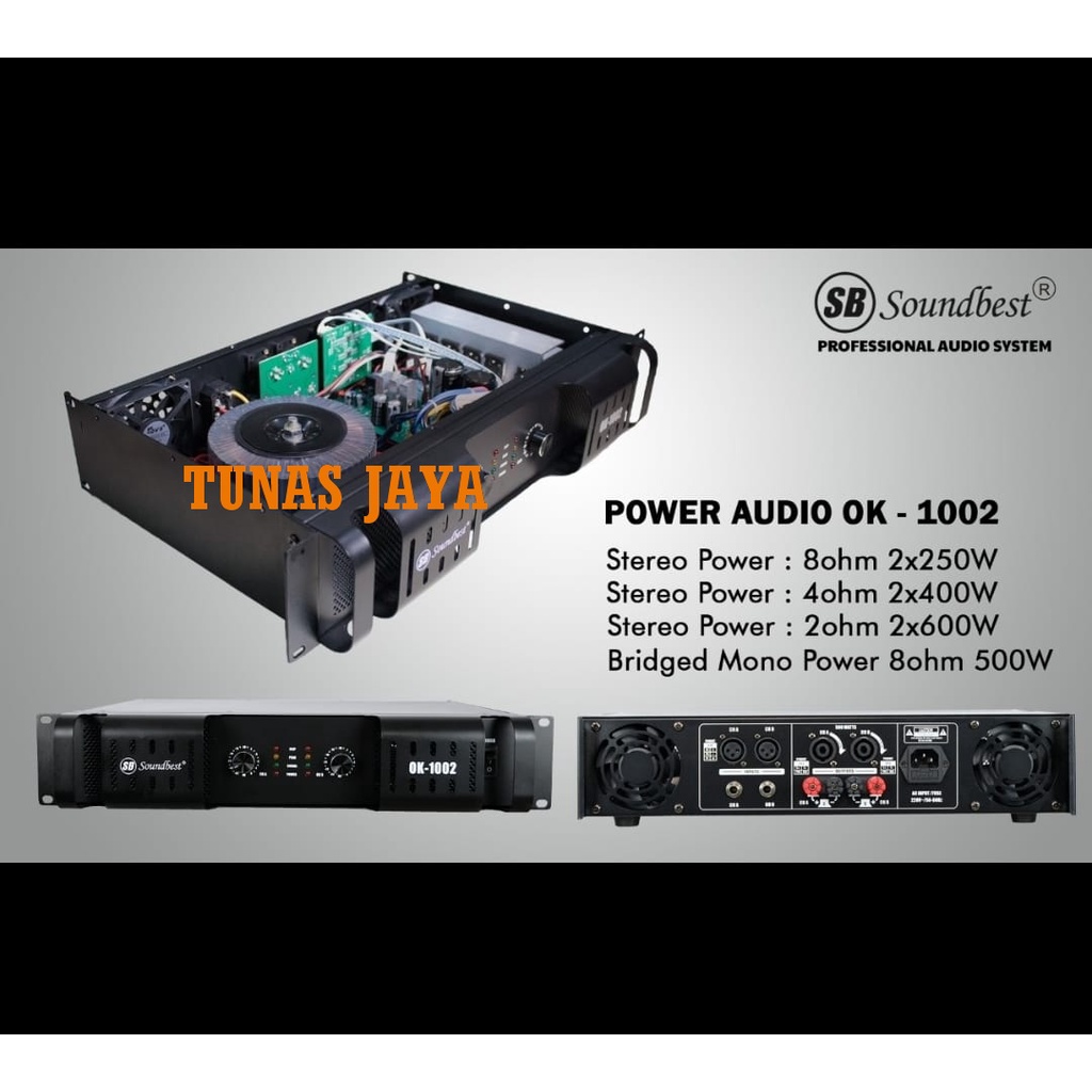 POWER AMPLIFIER SOUNDBEST OK1002 - OK 1002  NEW ORIGINAL