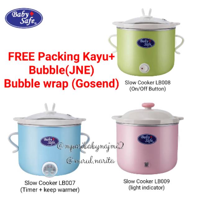 Slow Cooker Bayi Baby Safe Penanak dan penghangat makanan LB007 LB008