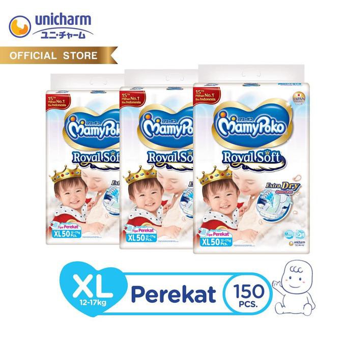 MamyPoko Popok Perekat Extra Soft - XL 50 - Karton Isi 3