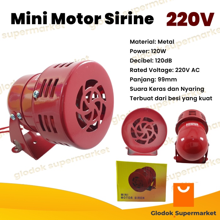 Motor Sirine Mini MS190 220V Baby Siren Alarm Listrik MS-190 220 Volt AC
