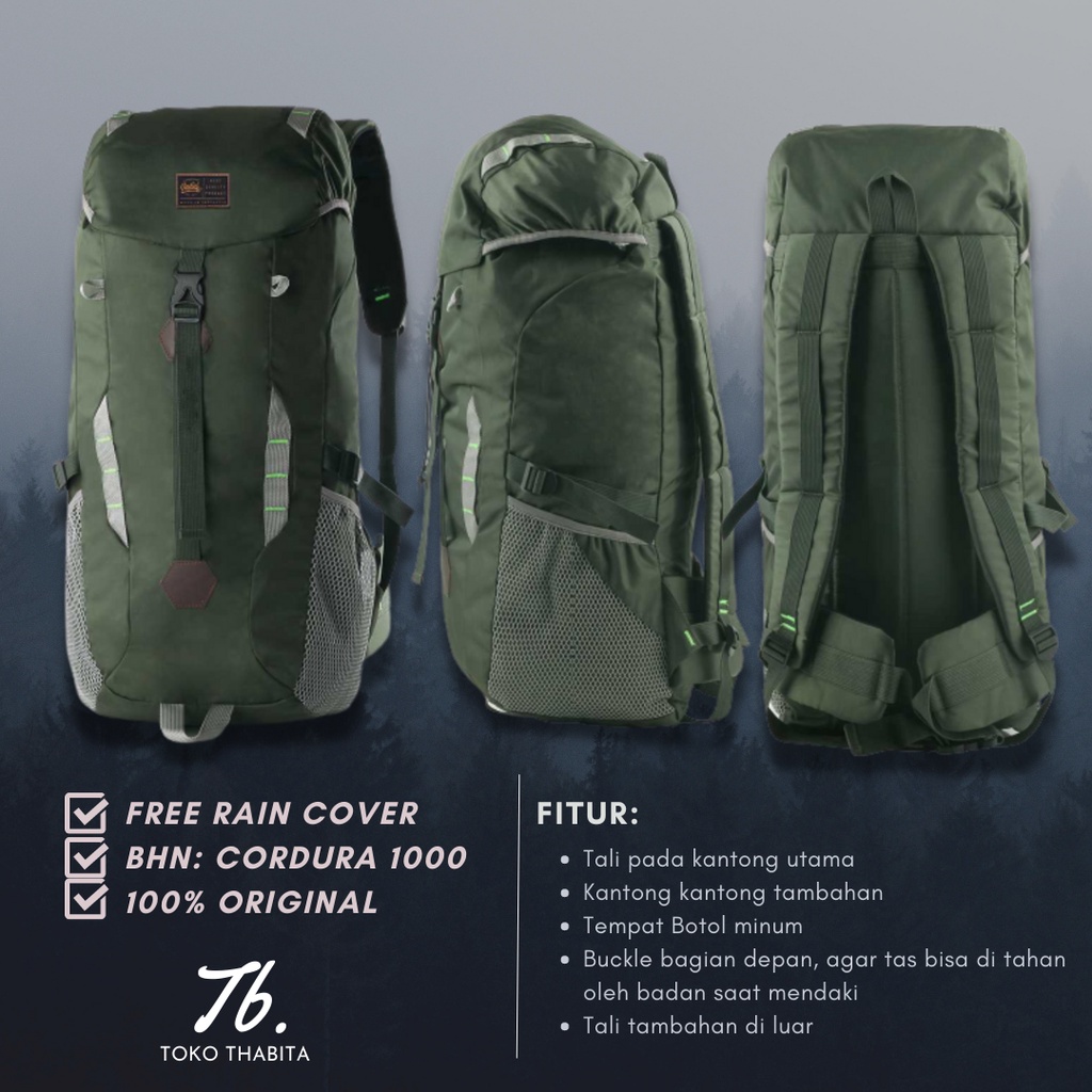 Ransel Gunung Outdoor Pria Backpack Carier Tas Punggung Keril Inficlo Raincover