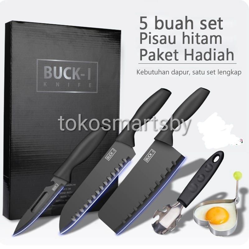 Pisau Dapur Set Isi 5 pcs Warna Hitam Elegan