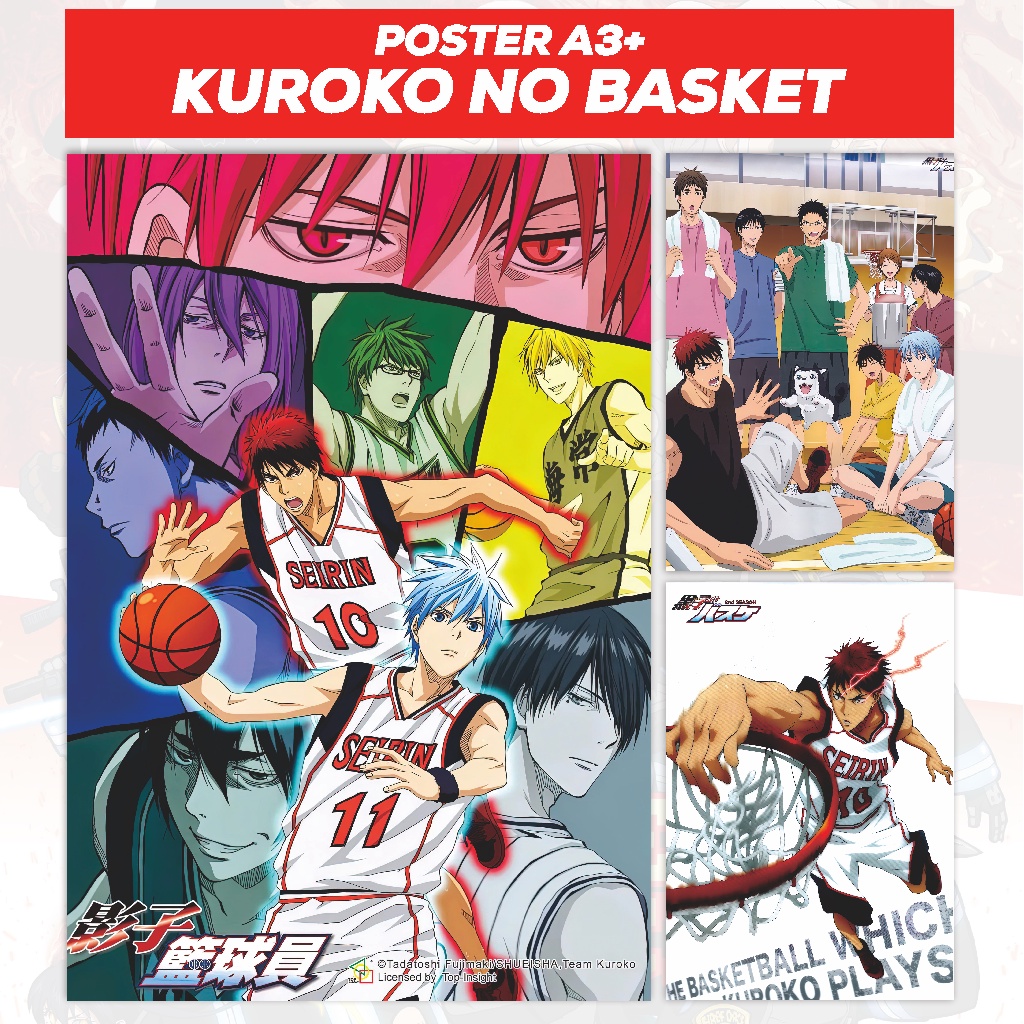 Poster Kuroko no Basket Anime Ukuran A3+ - Kuroko Kagami Akasi Aomine Kise Kiyoshi Midorima