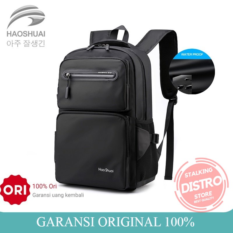 Tas Ransel Pria HAOSHUAI 3408 Tas Laptop Pria Waterproof