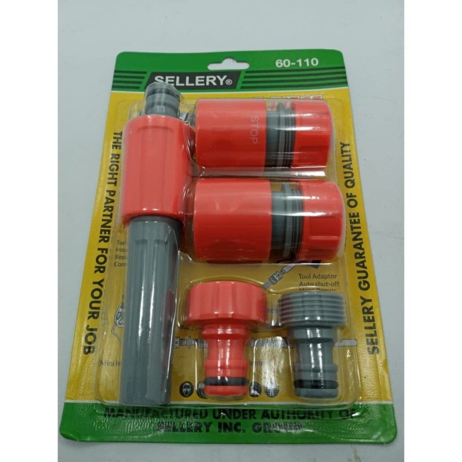 Sambungan Dari Kran Ke Selang PVC Lengkap / Semprotan air set/Semprotan Air Basic Hose Set 5pcs + Sambungan Selang, Kran Sellery