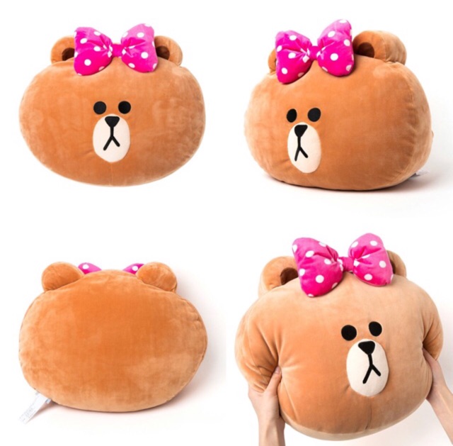 LINE FRIENDS 30 cm / 30cm Very Soft 42cm 42 cm Bantal Kepala Head Pillow Brown and Choco Cushion