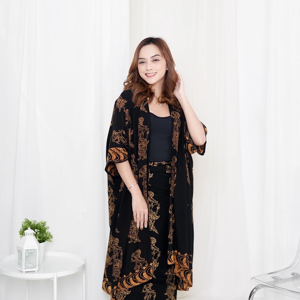 Setelan Outer Cania Parang &amp; Rok Lilit Batik by Kinnas