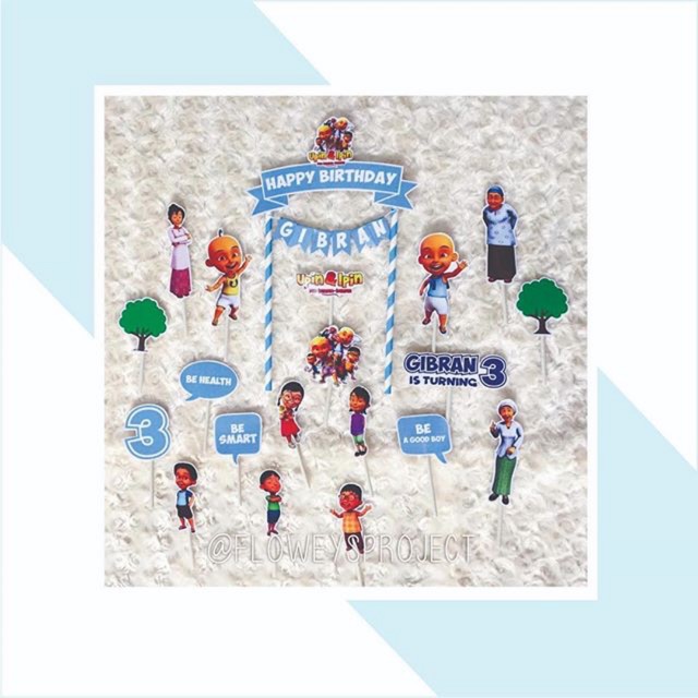 Topper Cake Upin Ipin Custom/Hiasan Kue/Bebas Request/Semua Tema Bisa