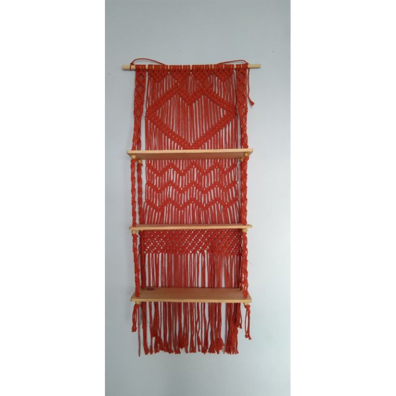 READY STOK) macrame rak kayu/ Macrame ambalan/ rak kayu/ rak buku (AMB 069)