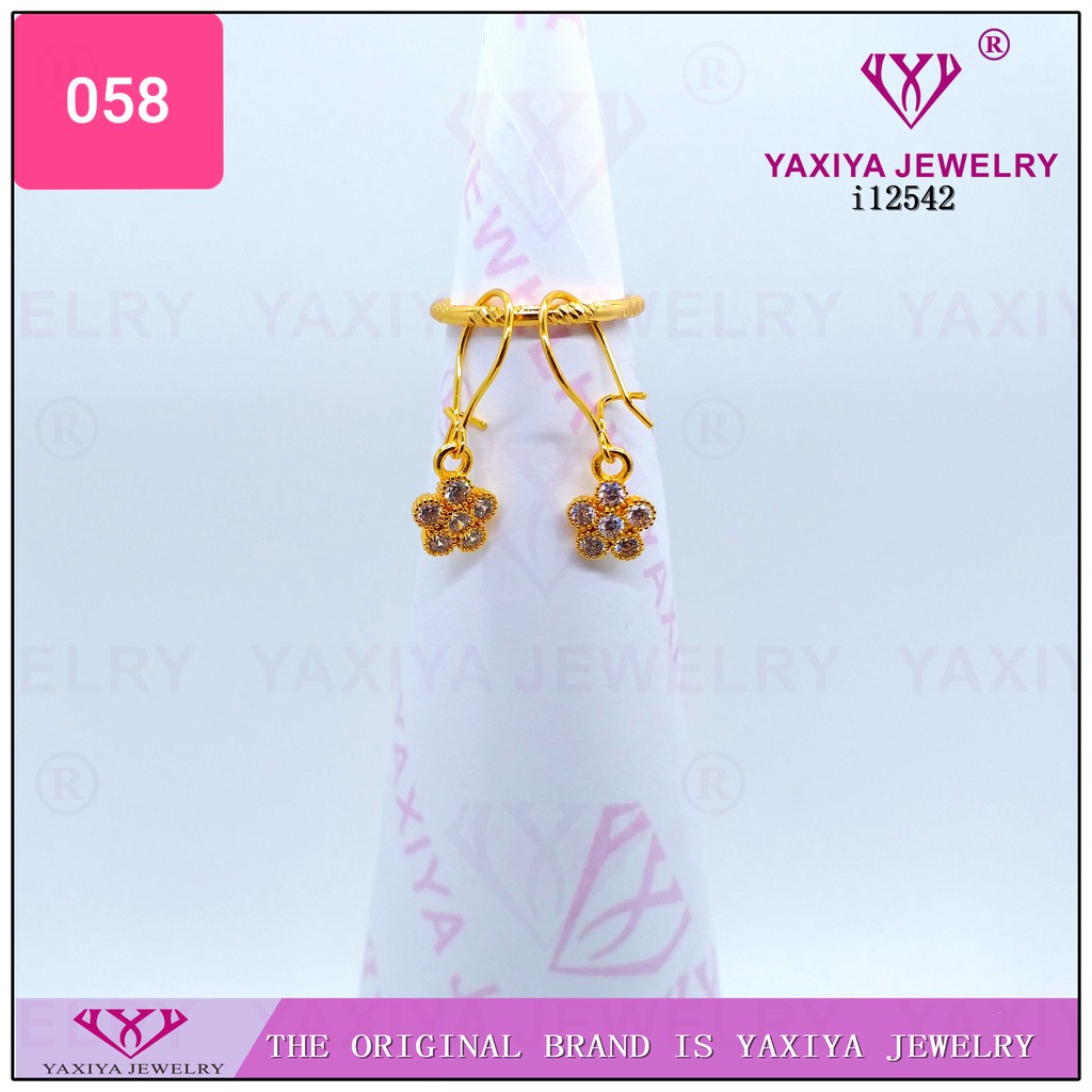 

Anting Emas Bunga Permata Perhiasan Lapis Emas 18K Yaxiya Jewelry 058