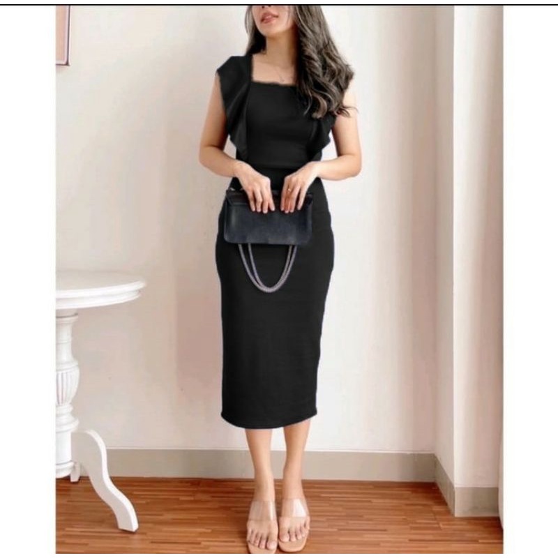 DRESS YONA DRESS SCUBA BODYCON PREMIUM POLOS DRESS KOREAN STYLE terbaru gaun pesta kondangan