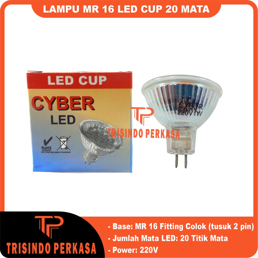 Bohlam LED Cup Lampu LED 20 mata MR16 MR 16