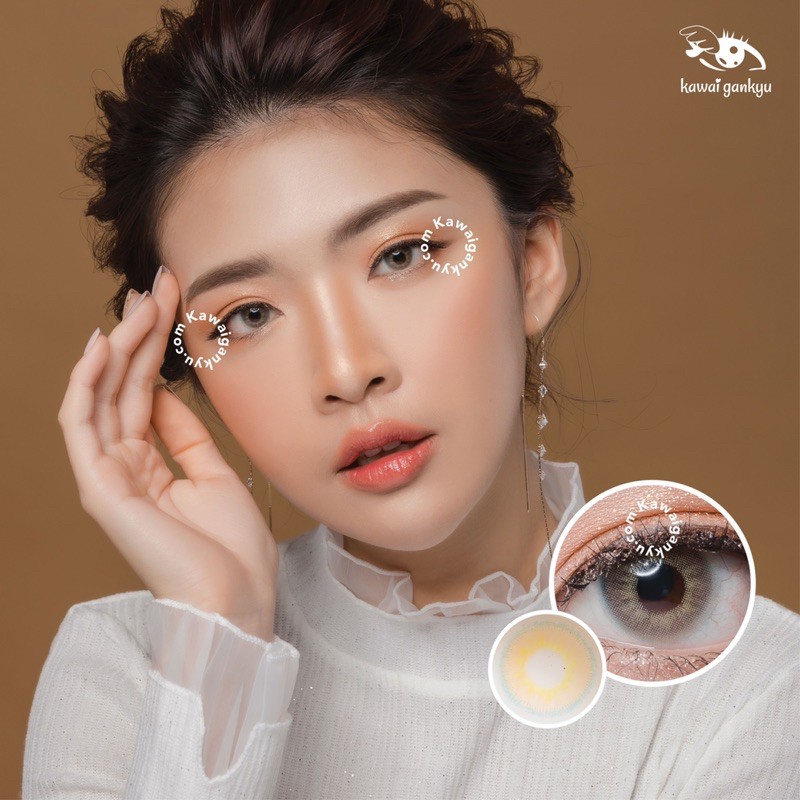 KawaiGankyu softlens - Princess fuzzy pop brown (1botol)