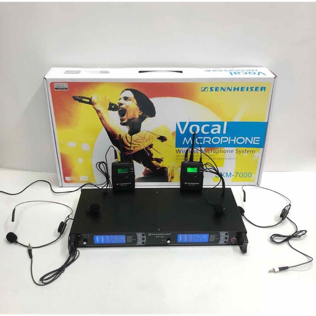 Mic Sennheiser SKM 7000 2 clip on dan 2 headset wireless