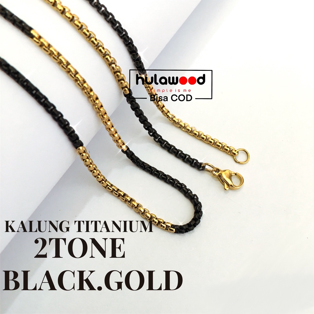 Kalung Rantai MCI Titanium Stainless Premium  316L Pria Wanita ROLO 2 WARNA Anti Karat