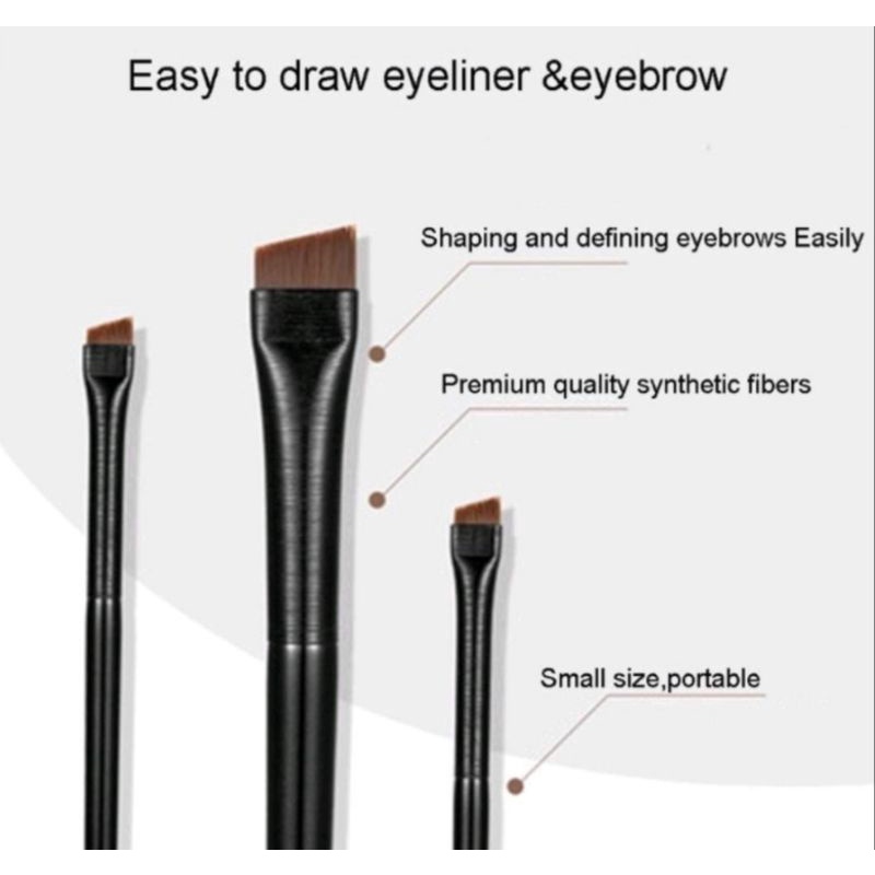 Kuas Make Up Alis Eyeliner Satuan Hitam Miring - Brush Make Up Concealer Eyebrow - Brush Eyeliner And Eyebrow - Concealer Brush 1Pcs