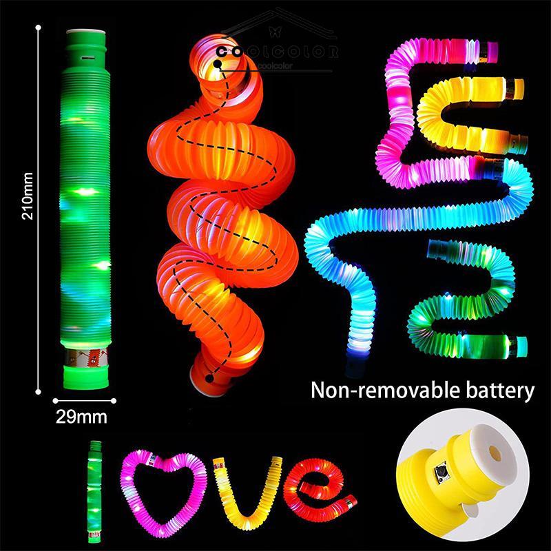 COD❤️Pop Tube LED Stress Relief Sensory Mainan Sensorik Mainan Untuk Anak-anak Autistik Dan Gelisah Untuk Anak-anak Stres- cl