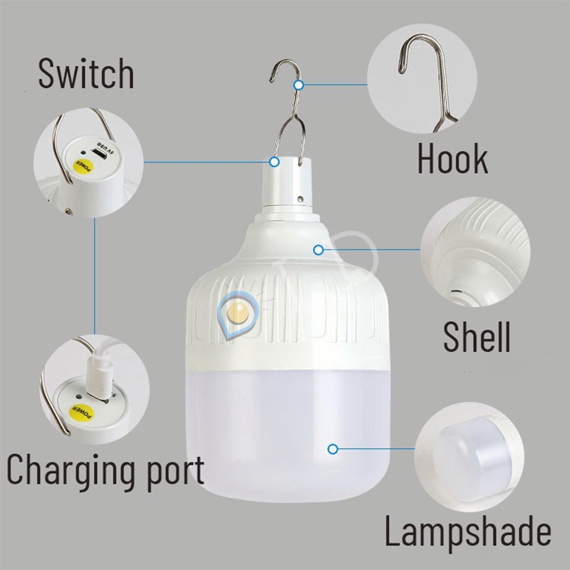 [COD] Lampu Emergency Bulb LED 100W 300W 400W 500W / Lampu Indoor Outdoor 100W / Rechargeable Lampu 500W / Lampu 300W Bulb / Lampu Darurat 100 WATT lampu emergency led