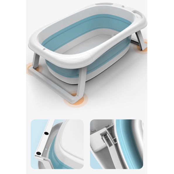 DODORY HL0254 Bak Mandi Bayi Lipat Dengan Alas Matras Bathtub Folding Baby Portable Foldable Silicone Tempat Renang Bath Tub Shower Mainan Anak Tebal Aman