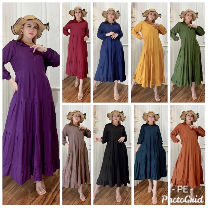 TERBARU MIDI RAYON/DRESS MIDI/DASTER BATIK/DASTER KEKINIAN BISA COD