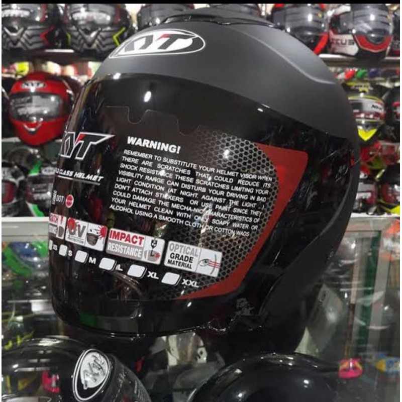 PAKET DARK SMOKE KYT KYOTO matt black doff hitam dop helm not SHOEI JCRUISE M L XL