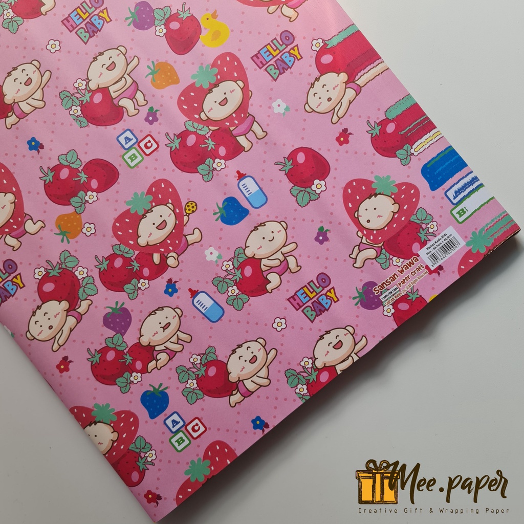 

Kertas Kado Sansan Wawa Motif Baby Pink Stroberi, Bungkus / Wrapping Paper