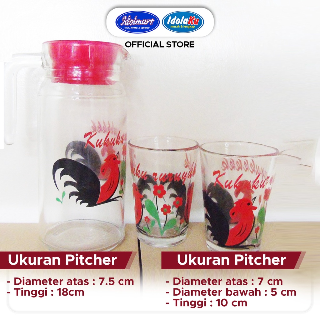 IDOLMART Teko Set Mini/ Kimglass Drink Set Surabaya