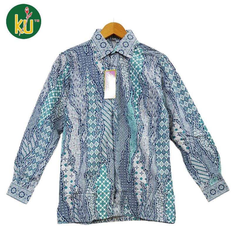 Kencana Ungu Kemeja Batik Pria Dewasa Lengan Panjang Label Violet/Ungu