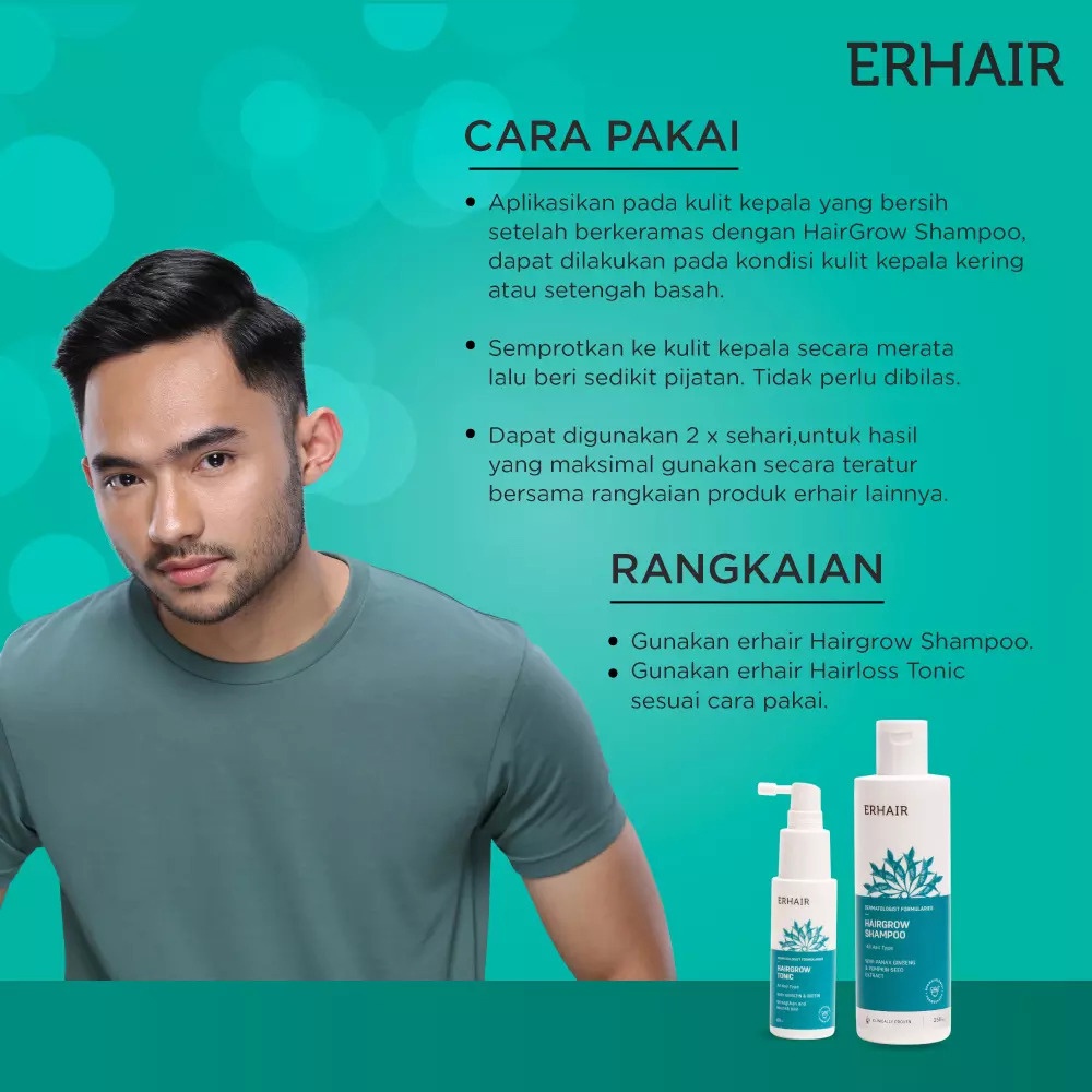 ERHAIR Hairgrow Tonic With Keratin Biotin 60ML - Solusi Rambut Rontok