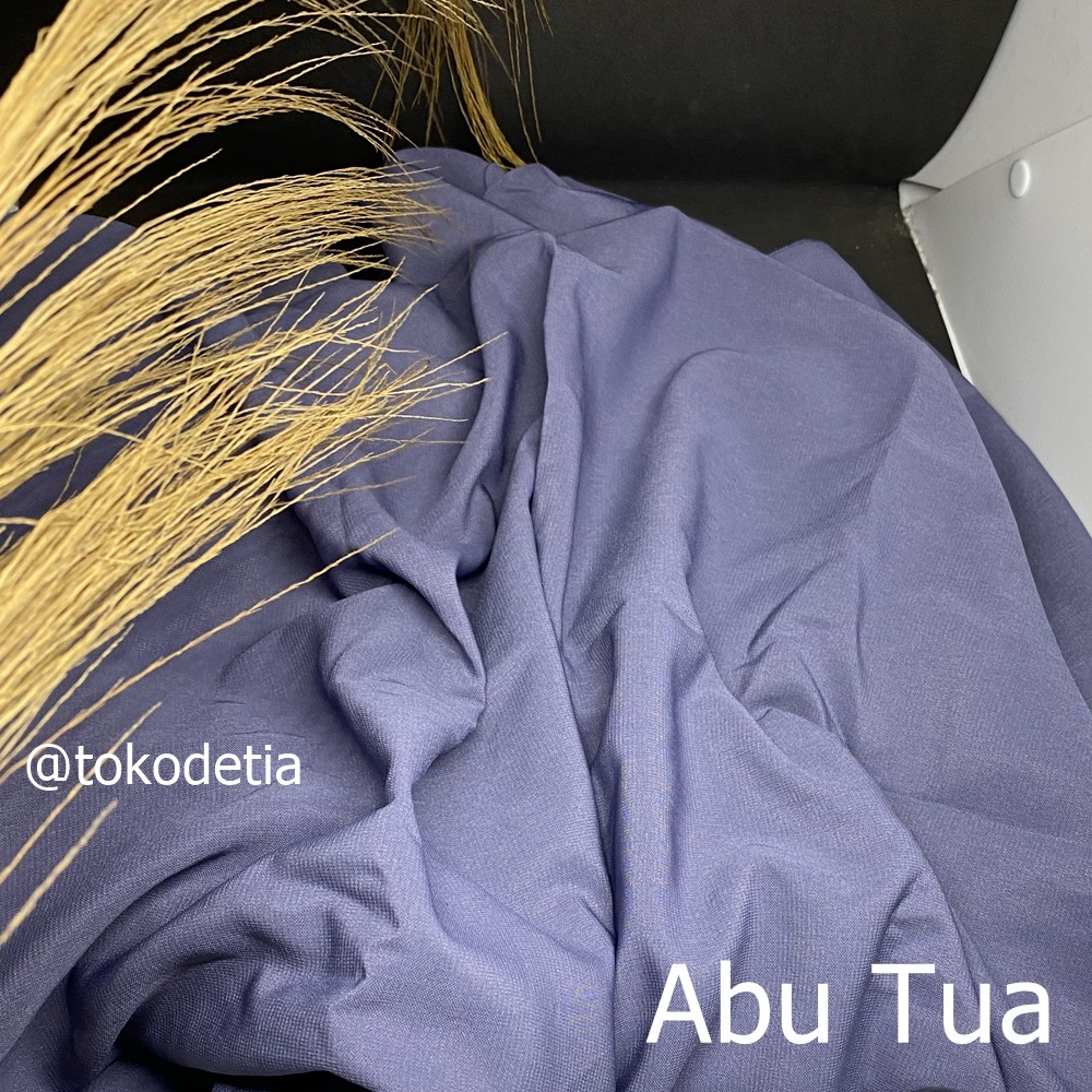 TERMURAH Kain Wolfis Grade A /  Wolpeach Premium /Wolvis Premium gamis tunik fashion-Abu tua