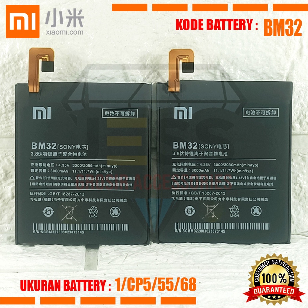 Baterai Battery Original Xiaomi BM32 &amp; BM-32 For tipe HP Batre Mi 4 - Mi4