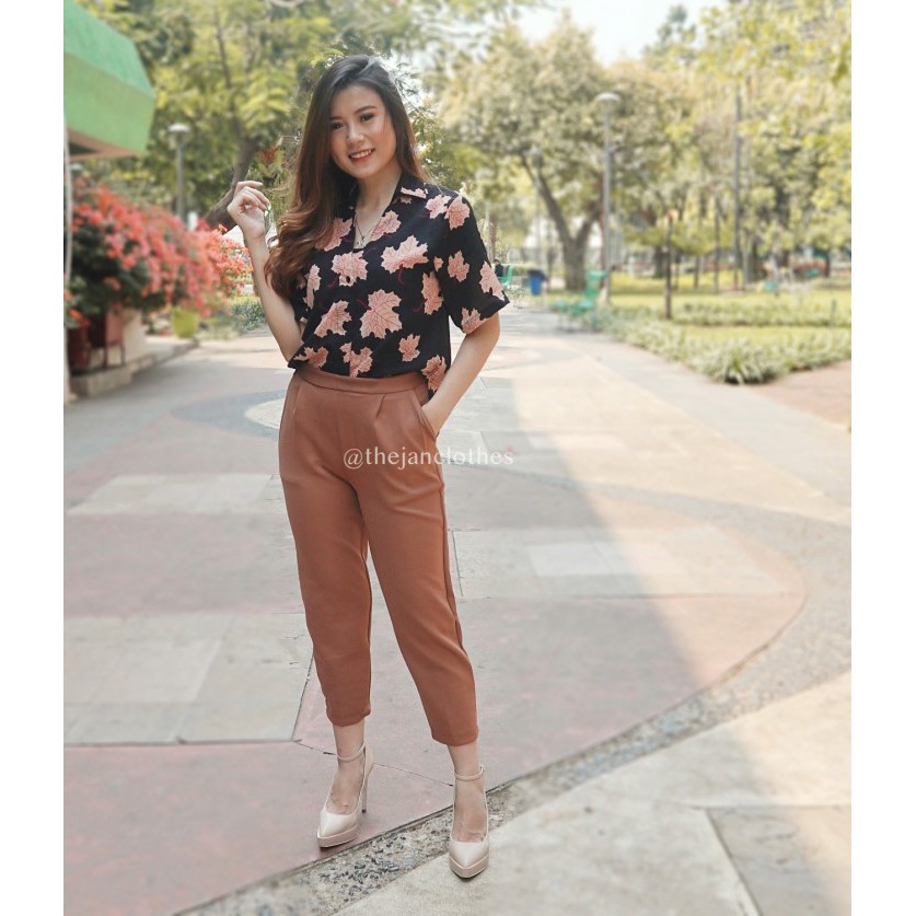 Lossy pant mocca - Thejanclothes