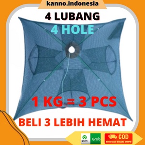 Jaring Ikan Waring Ikan Udang Kepiting Lobster Bubu Perangkap 4 Lubang Jala Penangkap Ikan 4 Hole