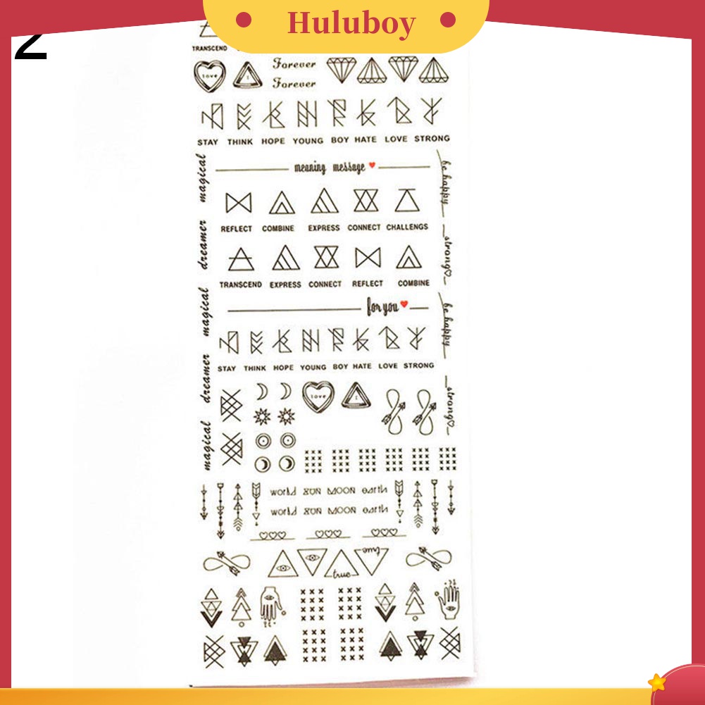 Huluboy Huluboy♡ Stiker Decal Transfer Air Banyak Motif Untuk Dekorasi Manicure DIY