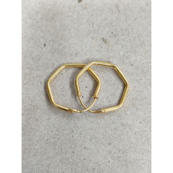 anting ring segi 6 segram emas muda