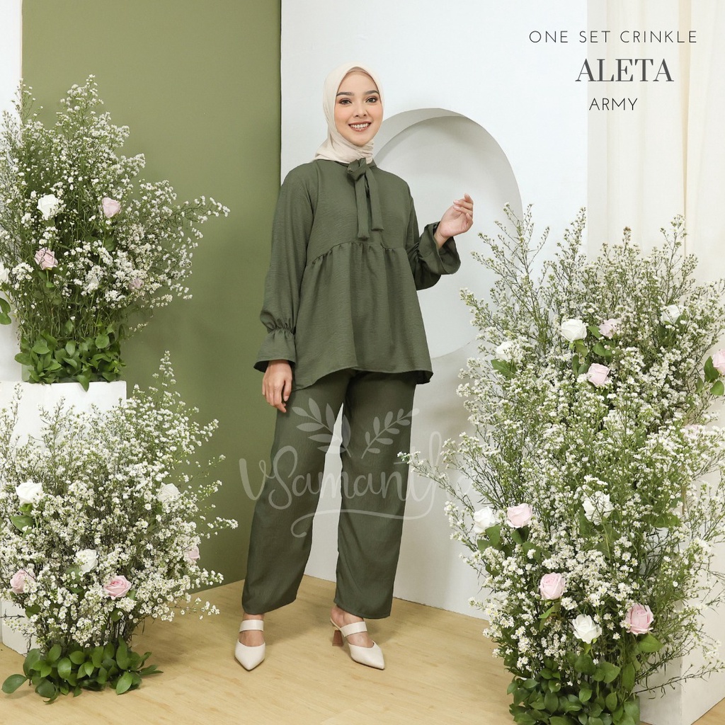 One Set Wanita Crinkle Airflow Aleta