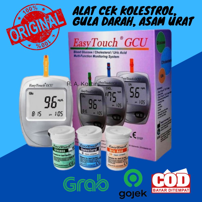 Alat Tes Gula Kolestrol Asam Urat Easytouch GCU 3 in 1 Easy Touch Strip Cek Darah