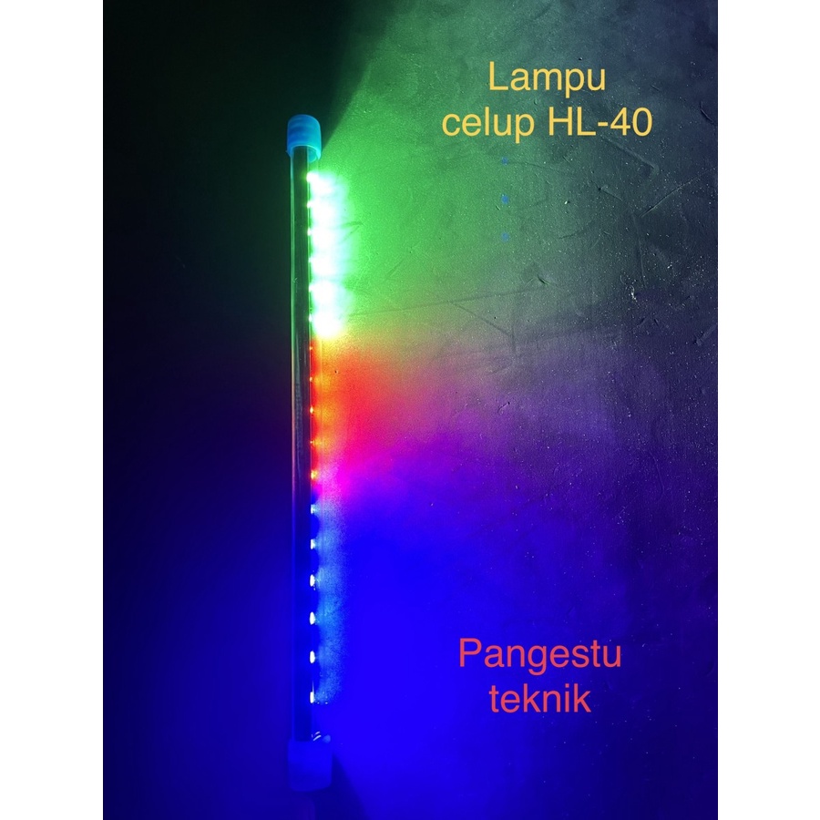 Lampu 3 Warna LED Hailong 40 cm /T4 LED-HL40 6 W Lampu Celup Aquarium