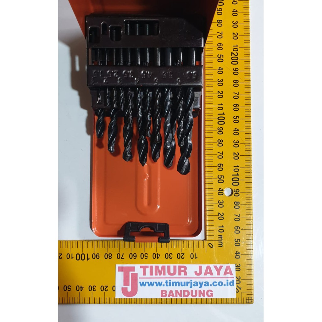 Merah Mata Bor Set Besi dan Kayu HSS 19 Pcs Drill Bits Naci Toho Fuji Bos