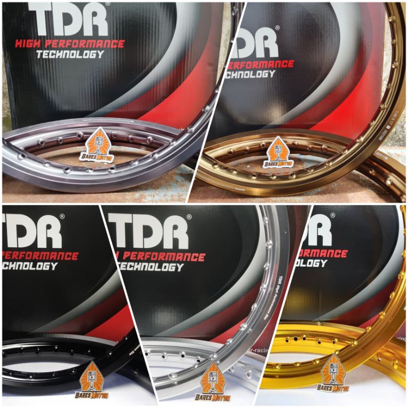 Velg TDR 17 Mirror Gold, Silver, Hitam