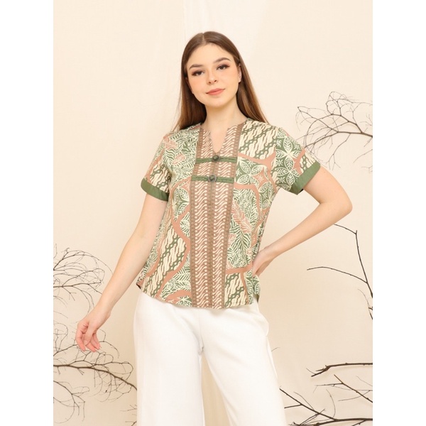 Atasan Batik 208 UBI/ Blouse Batik Wanita Modern