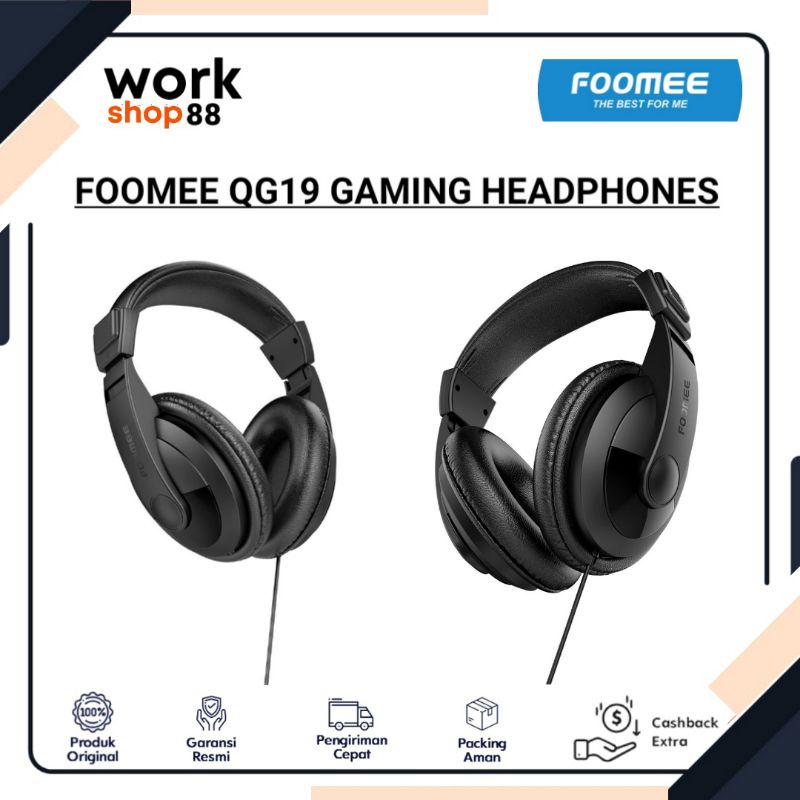 Baru FOOMEE QG19 - New Original Garansi Resmi - Gaming Headphones HD Headset Bendo Music Mikropon, A